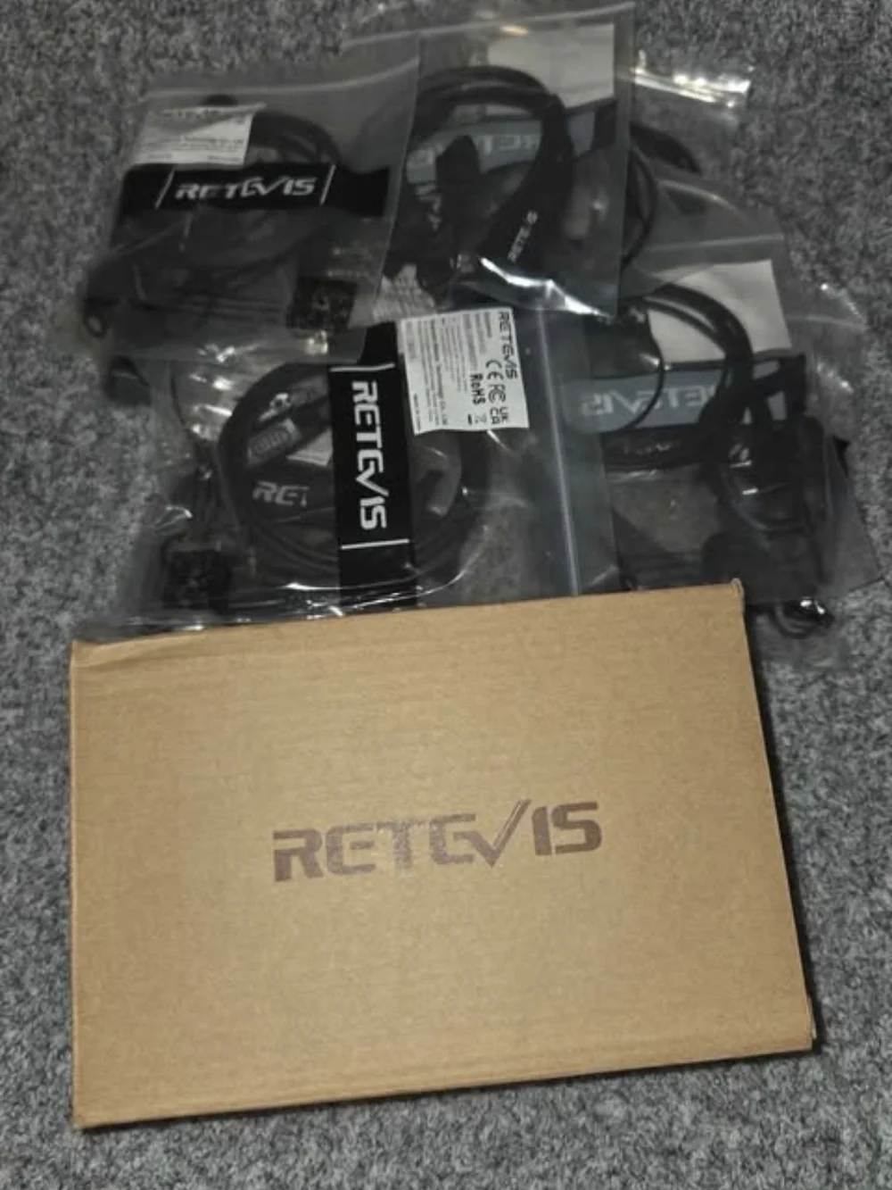 Retevis Walkie Talkie Earpieces 10 Pack - 2-Pin for Kenwood, Baofeng & Motorola